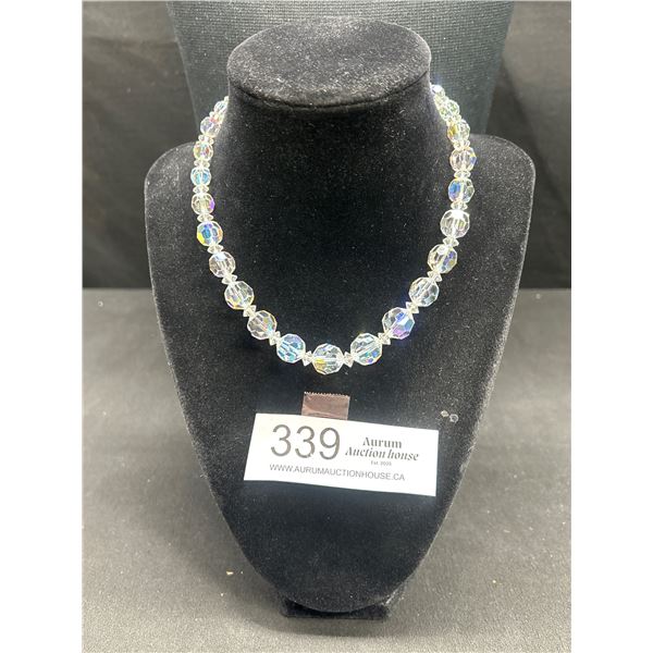 C.1950's Designer Signed Coro Aurora Borealis Crystal Necklace