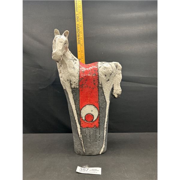 Horse Signed Red White