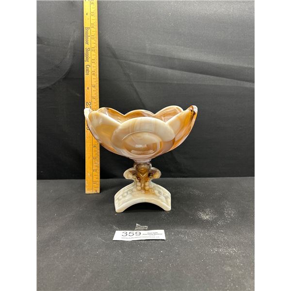 Caramel Slag (Rare) Footed Bowl