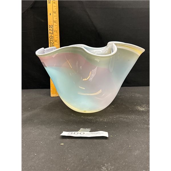 Art Glass Bowl Signed K. Thompson