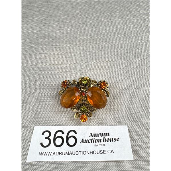 Fabulous Signed "Triad" Rhinestone Brooch 1950's