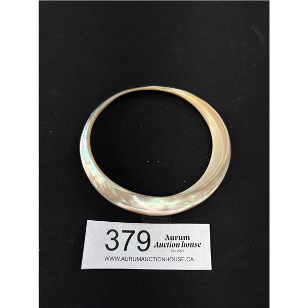 An Unusual + Large Mother of Pearl Bangle/Bracelet