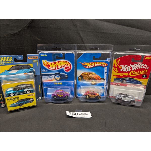 Lot of 3 Hot Wheels in Original Cases + Matchbox Car All in Museum Cases
