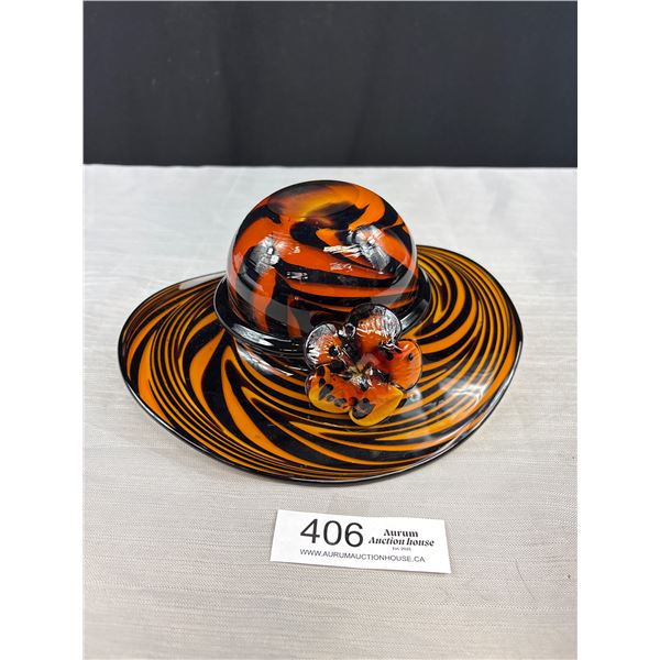 Very Nice Murano Glass Style Hand Blown Glass Decorative Hat