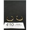 Image 1 : Gold Hoop Earrings w/ 14K Gold Posts, Marked 14K