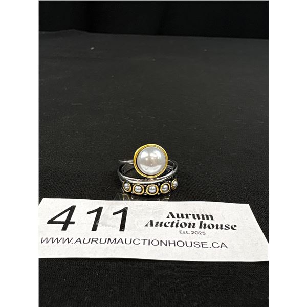 Vintage Silver w/ Pearl Ring