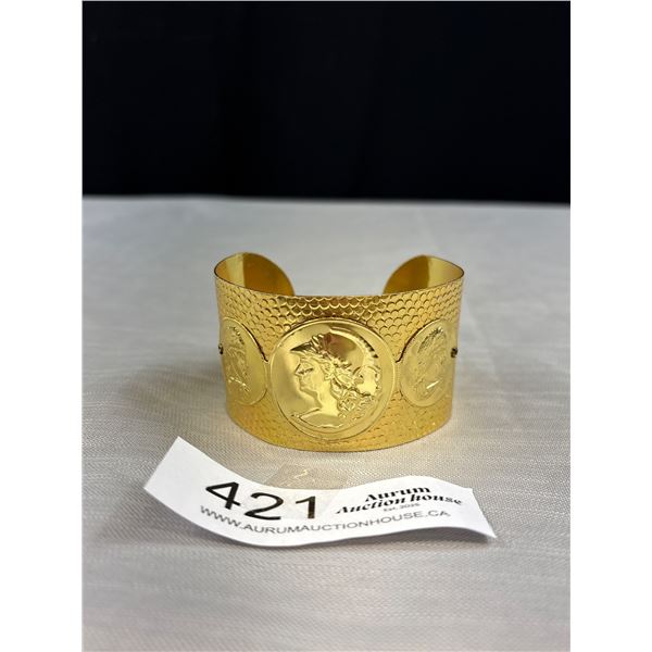 Vintage Gold Plated Open Cuff Bangle