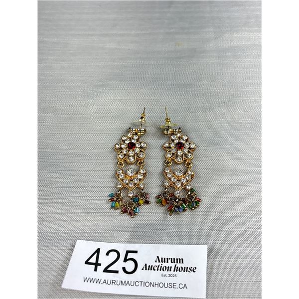 Pair of Vintage Rhinestone Dangle Earrings