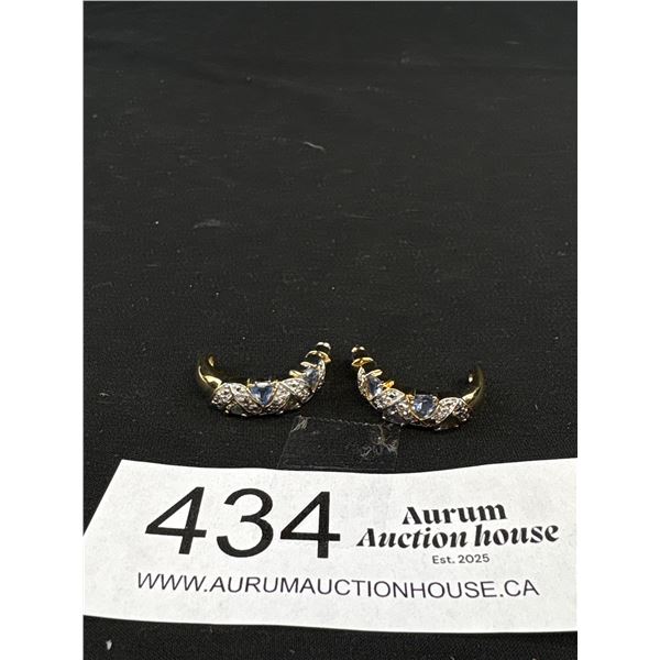 Pair of Gold Tone w/ Stones Earrings