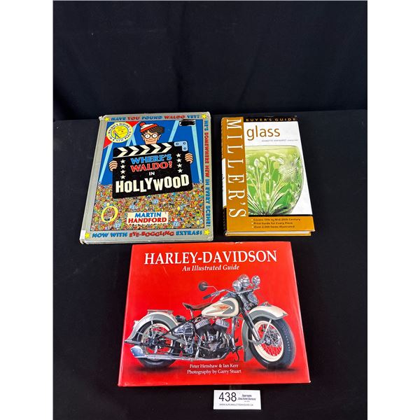 Nice Lot of Vintage Books Glass Buyers Guide, Harley Davidson, and Waldo