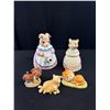 Image 4 : Cat and Bunny Collectibles with Cat Coin Bank, Bunny Teapot