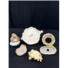 Image 5 : Cat and Bunny Collectibles with Cat Coin Bank, Bunny Teapot