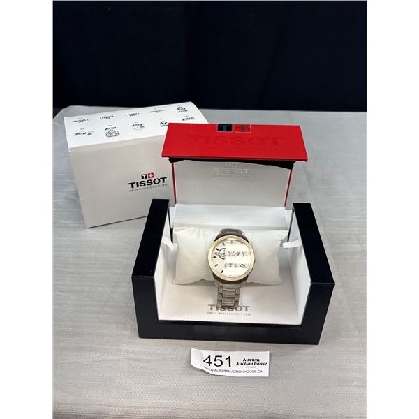 Very Nice Tissot Swiss Made Titanium Quartz Watch In Box and Cover In Good Working Order