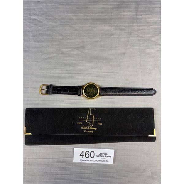 Vintage Walt Disney Company 75th Anniversary 1998 Employee Exclusive Watch w/ Original Soft Case