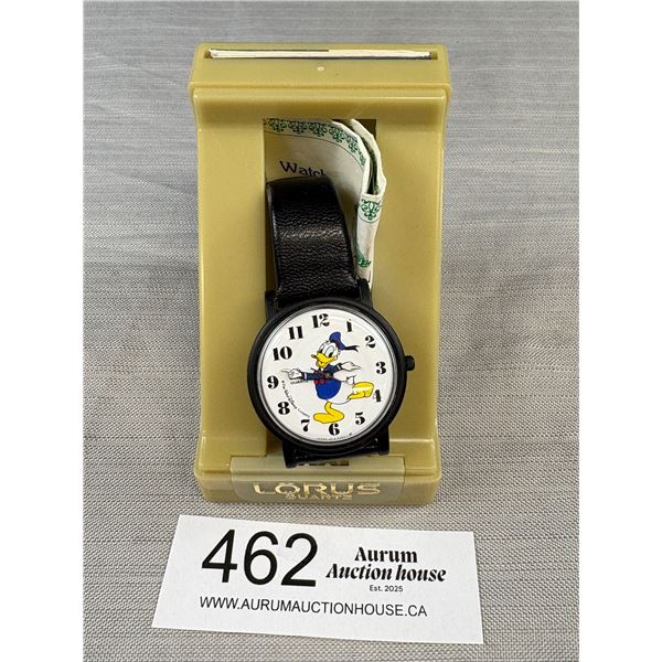 Vintage Loris Quartz Donald Duck Walt Disney Watch In Original Packaging In Good Working Order