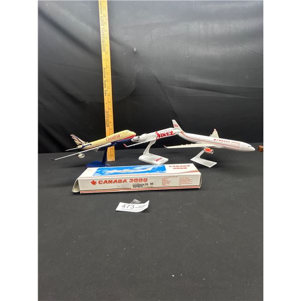 Lot of 3 Diecast Airplanes Canada 3000 in Original Box