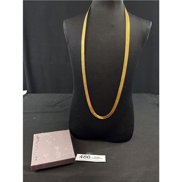 Vintage Solid Heavy Gold Plate Snake Chain 61 Grams
