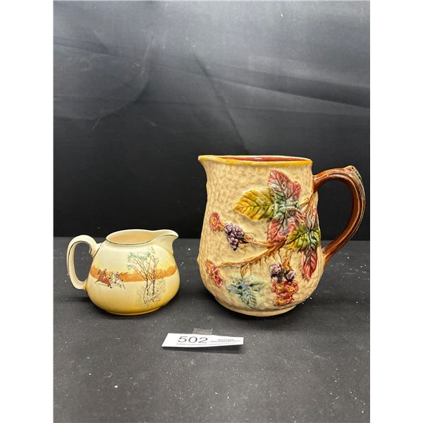 English Pottery Jug + Royal Doulton Creamer