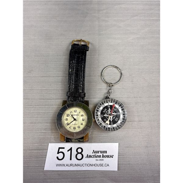 Quemex Quartz Watch + Compass, Watch Battery Required