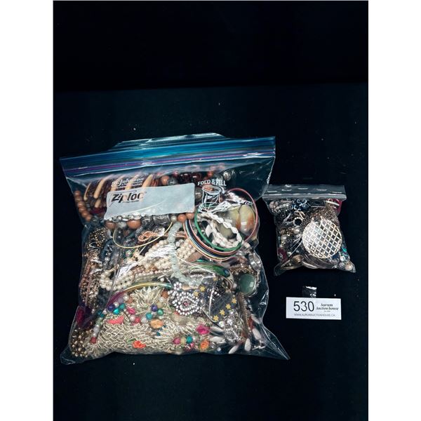 2 Bags of Misc Jewelry + Parts