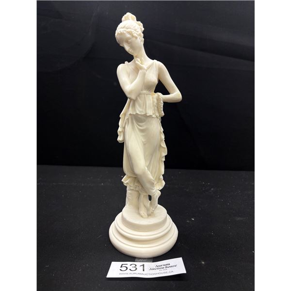 Vintage Alabaster or Marble Lady Sculpture, 10" Height No Damages Visible