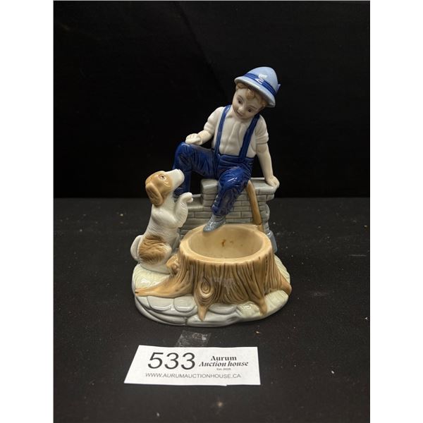 Vintage Porcelain Figurine Candle Holder, Marked Porcelana De Cueanavaca Mexico 2/04