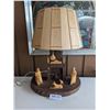 Image 1 : Hand Made Quebec Rustic Lamp + Shade NO SHIPPING