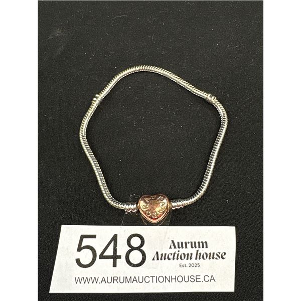 Pandora Silver w/ Gold Tone Bracelet, Unsigned