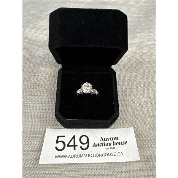 Classy Sterling Silver Ring w/ CZ Stone (1 CT), Marked R CZ 925, China