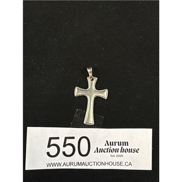 Sterling Silver Cross Pendant, Marked 925 Italy