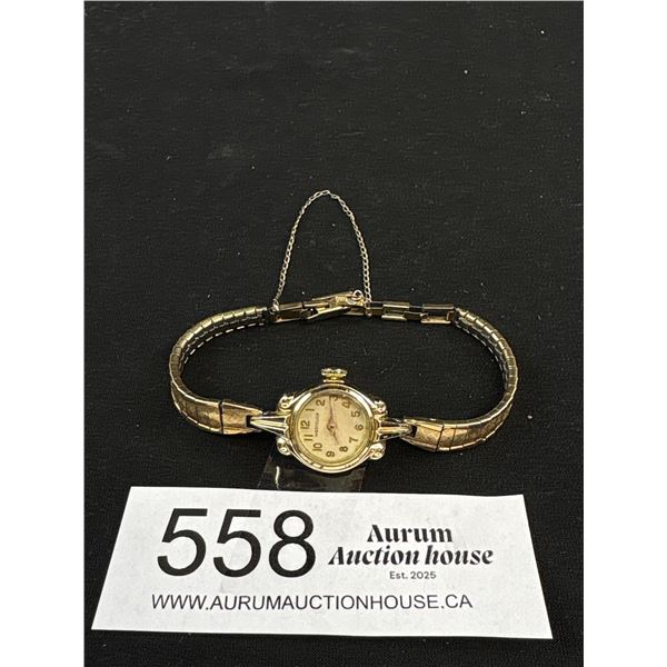 Vintage Westclox Mechanical Ladies Watch, Wind up, Model 744, Working W/1/20 10K G.F. Top Bracelet