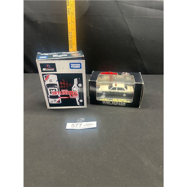2 Diecast Cars in Original Boxes Takara Tommy and Seibu Keisatsu