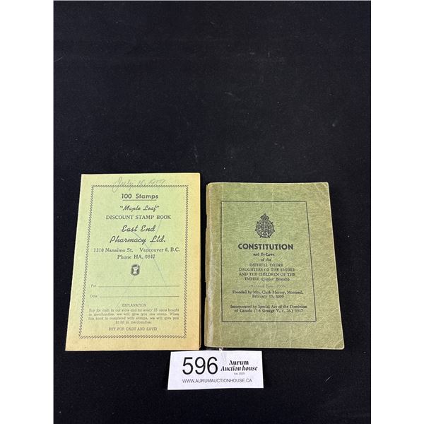 2 1950's Booklets Vanc. Pharmacy Coupon Book + 1 Daughters of the Empire