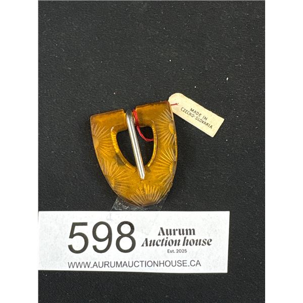 Art Deco Glass Buckle New Old Stock 1930's Made in Czechoslovakia