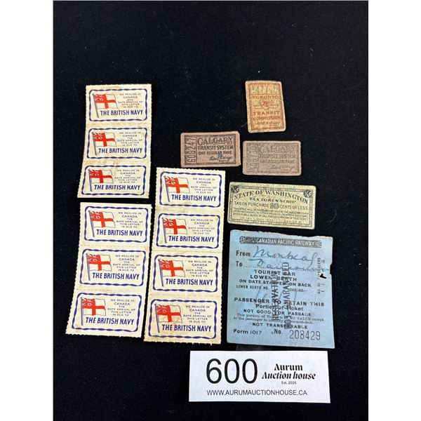 A Lot of Vintage Transportation Tickets Etc