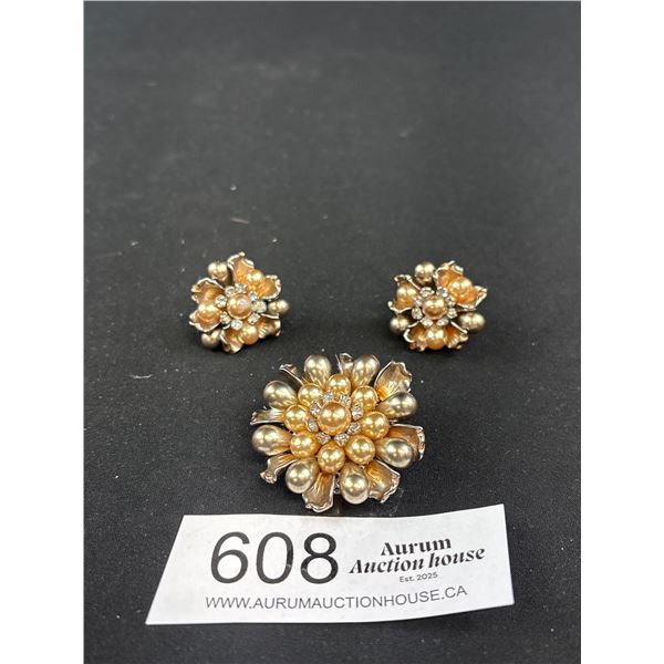 Exquisite Vintage Brooch Set Signed West Germany