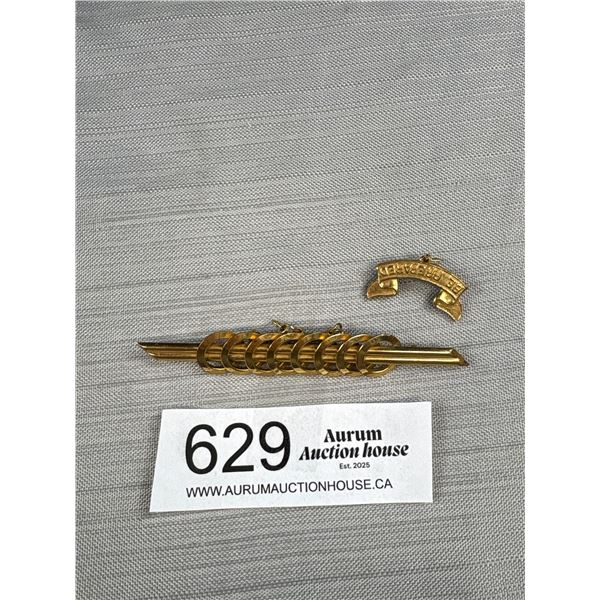 2 Antique Brooches, One Marked Pat 1911