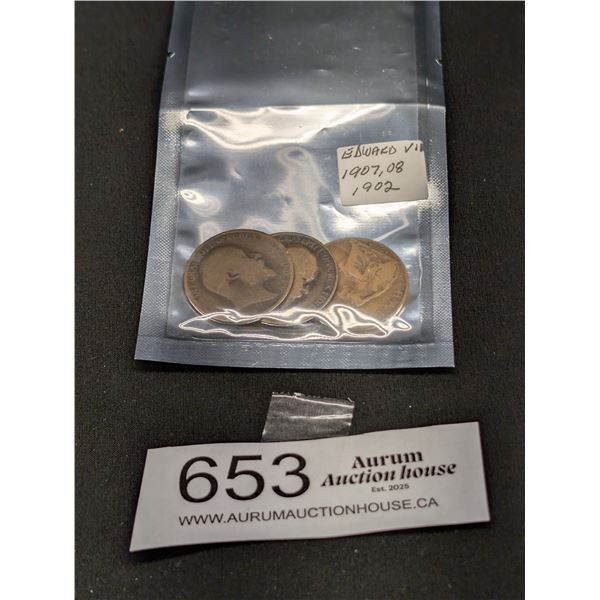 Edward V II 1907,08,1902 1/2 Penny