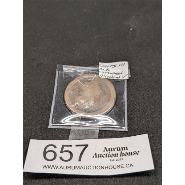 George III Cartwheel @ Merchant Mark "V"