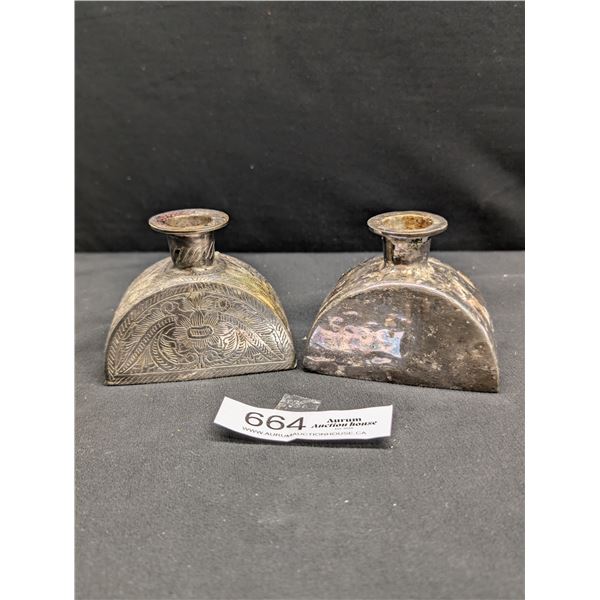 2x Antique Heavy Candle Holder