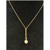 Image 2 : Vintage Gold Filled w/ Genuine Pearl Pendant w/ Chain Necklace