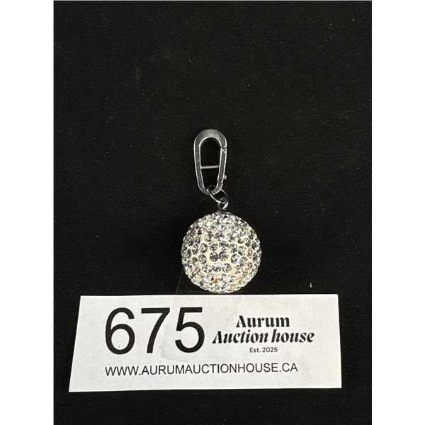 Vintage Rhinestone Globe/Ball Pendantn For Beads or Pearls Necklace