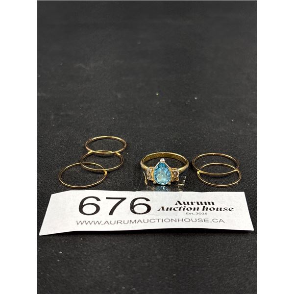 Vintage Gold Bands + Ring w/ Stones