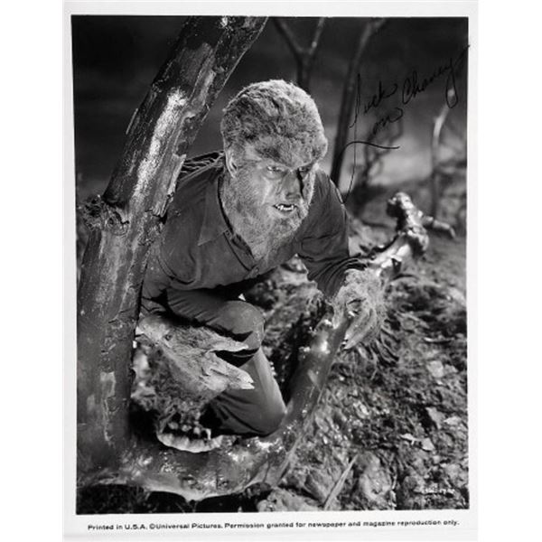 Lon Chaney Jr signed promo photo