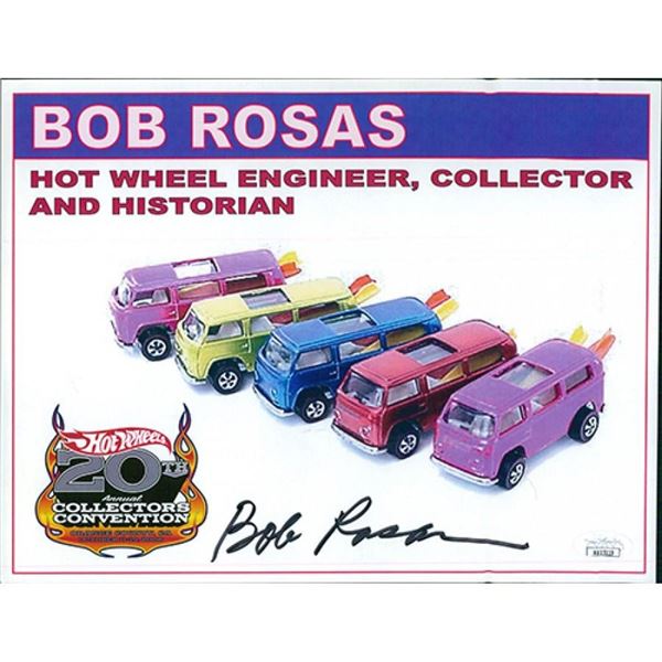 Hot Wheels designer Bob Rosas signed photo. JSA Authenticated