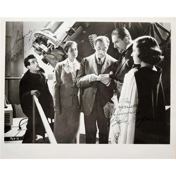 Boris Karloff & Bella Lugosi signed portrait photo