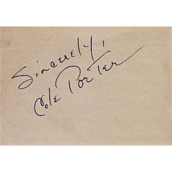 Cole Porter signature slip