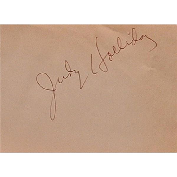 Judy Holliday signature slip