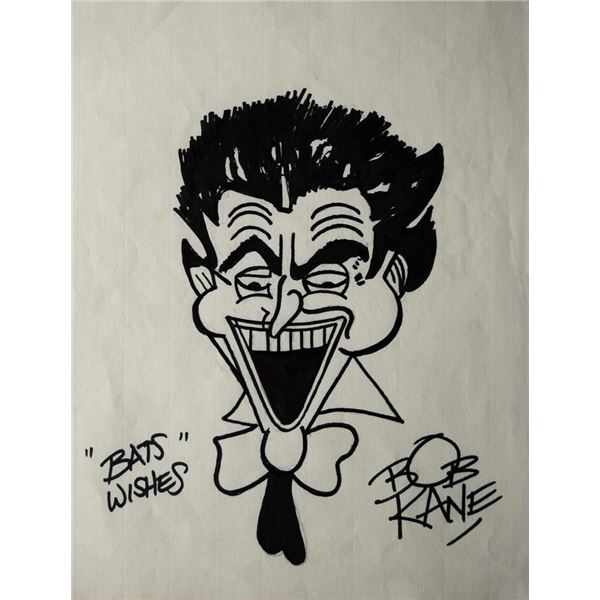 Bob Kane original hand written and signed Joker sketch