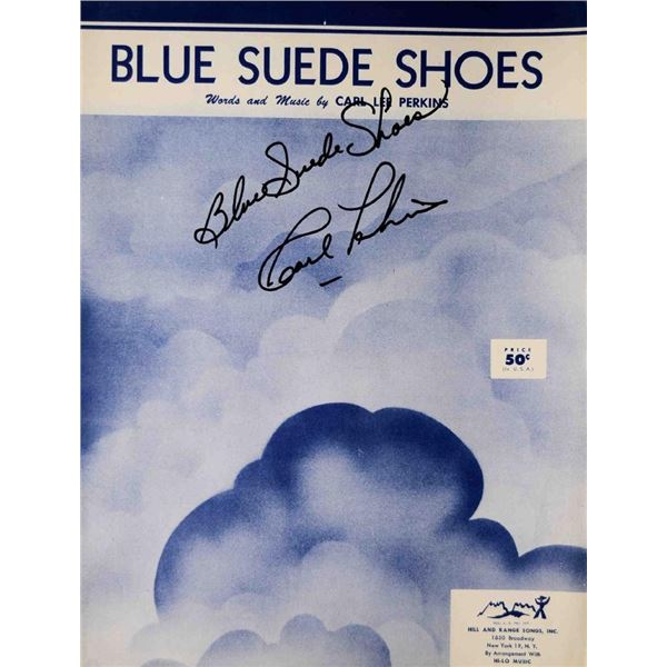 Carl Perkins signed Blue Suede Shoes sheet music